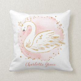 Feminine Pink Swan Princess Nursery Decoration Kussen