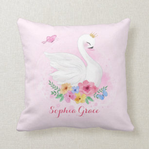 Feminine Pink Swan Princess Nursery Decoration Kussen