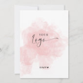 Feminine Pink Waterverf Script Logo Business Kaart (Achterkant)