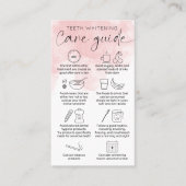 Feminine Pink Waterverf Teeth Whitening Aftercare Visitekaartje (Voorkant)