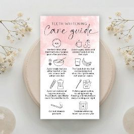Feminine Pink Waterverf Teeth Whitening Aftercare Visitekaartje