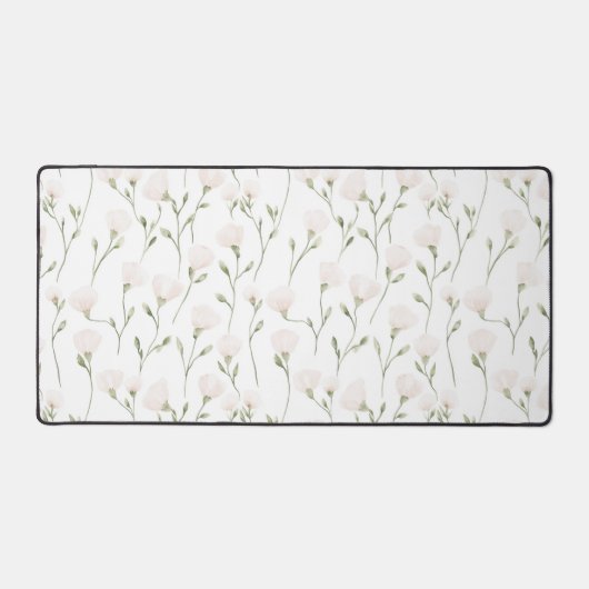Feminine Pretty Blush Pink Flowers Bureaumat (Voorkant)