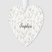 Feminine Pretty Blush Pink Flowers Christmas Ornament (voorkant)