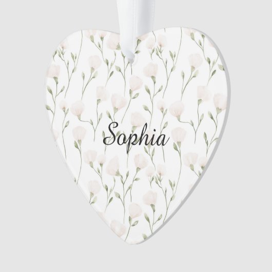 Feminine Pretty Blush Pink Flowers Christmas Ornament (voorkant)