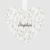 Feminine Pretty Blush Pink Flowers Christmas Ornament (voorkant)