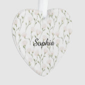 Feminine Pretty Blush Pink Flowers Christmas Ornament (voorkant)