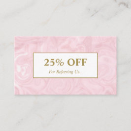 Feminine professioneel roos goudmarmer salon spa aanbevelingskaartje