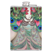 Feminine Red Lips and Rozen Peacock Abstract Heupfles (Achterkant)