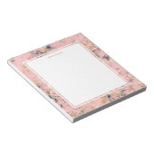 Feminine Roos Gold Blush Pink Blue Marmer Name Notitieblok (Schuin)