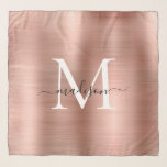 Feminine Roos Gold Bored Metal Girly Monogram Sjaal<br><div class="desc">Feminine Roos Gold Bored Metal Girly Monogram Scarf</div>