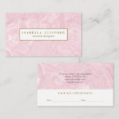 Feminine roos goudmarmer | volgende benoeming afsprakenkaartje (Voorkant / Achterkant)