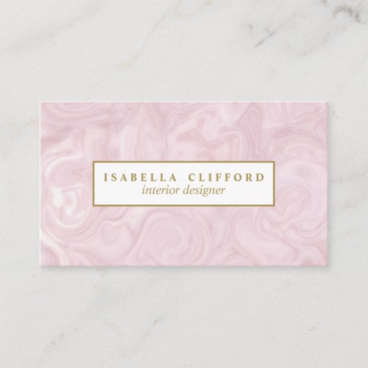 Feminine roos goudmarmer | volgende benoeming afsprakenkaartje (Voorkant)