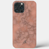 Feminine Roos Marmer en Metallic met Monogram Case-Mate iPhone Case (Achterkant)
