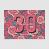 Feminine Rose Floral 90Th Birthday Tissuepapier (Voorkant)