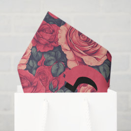 Feminine Rose Floral 90Th Birthday Tissuepapier