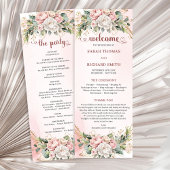 Feminine Rose Gold Flowers Eucalyptus Program Programmakaart