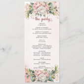 Feminine Rose Gold Flowers Eucalyptus Program Programmakaart (Achterkant)