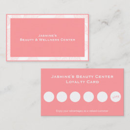 Feminine Rose Pink Beauty Center Loyalty Card Visitekaartje