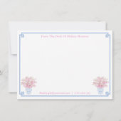 Feminine roze en blauwe adreswijziging aankondiging (Achterkant)