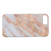 Feminine roze en wit gestreept marmerpatroon Case-Mate iPhone case (Achterkant (Horizontaal))