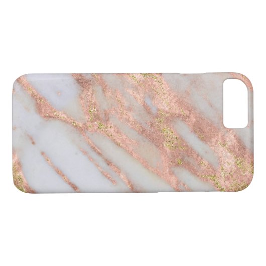 Feminine roze en wit gestreept marmerpatroon Case-Mate iPhone case (Achterkant (Horizontaal))