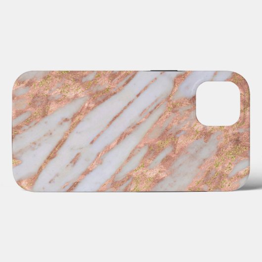 Feminine roze en wit gestreept marmerpatroon Case-Mate iPhone case (Achterkant (horizontaal))