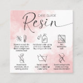 Feminine Roze Epoxyhars Zorggids Hartelijk dank Vierkante Visitekaartje (Voorkant)