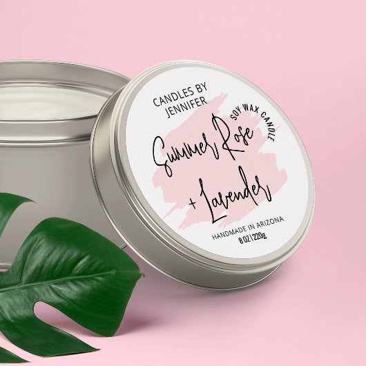 Feminine roze esthetische moderne verpakking ronde sticker