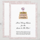 Feminine roze hoeveel kisses Vrijgezellenfeest gam (Voorkant / Achterkant)