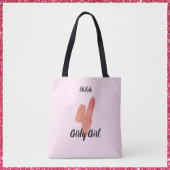 Feminine roze lipstick tote bag