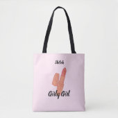Feminine roze lipstick tote bag (Voorkant)