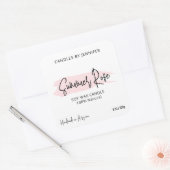 Feminine Roze Moderne de Verpakking van de kaarsen Vierkante Sticker (Envelop)