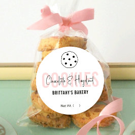 Feminine Roze Moderne Manuscript Cookies Flavoursn Ronde Sticker