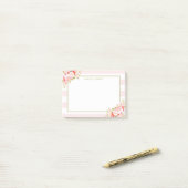 Feminine Roze Stripes en Peonies II Aangepast Post-it® Notes (Op bureau)