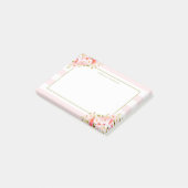 Feminine Roze Stripes en Peonies II Aangepast Post-it® Notes (Schuin)