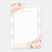 Feminine roze stripes en pony's, op maat gesneden post-it® notes (Voorkant)