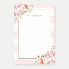 Feminine roze stripes en pony's, op maat gesneden post-it® notes