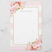 Feminine-roze strips en pony's briefpapier (Voorkant)