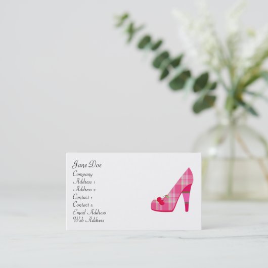 Feminine Roze Visitekaartjes (Staand voorkant)