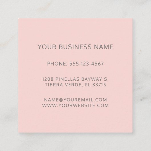 Feminine Roze Waterverf Bloemen Visitekaartje (Achterkant)