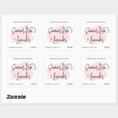 Feminine roze Waterverf Moderne kaarsen Verpakking Vierkante Sticker (Vel)