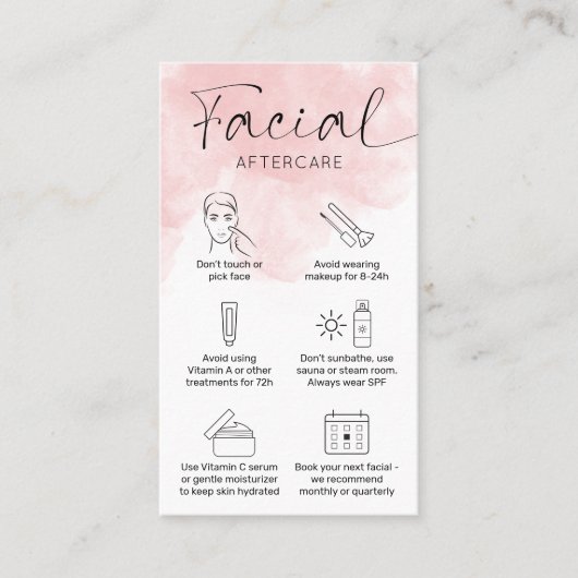 Feminine roze Waterverf na behandeling Visitekaartje (Voorkant)