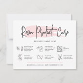 Feminine Roze Waterverf Resin Product Care Guide Bedankkaart (Voorkant)