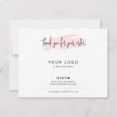 Feminine Roze Waterverf Resin Product Care Guide Bedankkaart (Achterkant)