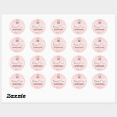Feminine Roze & White Cupcakes Packaging Labs Ronde Sticker (Vel)