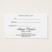 *~* Feminine Salon & Spa Chic Abstract Artistic Visitekaartje (Achterkant)