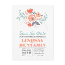 Feminine schattige bloem bespaart de datum briefka