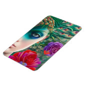 Feminine schoonheid Blauwgroen veren hoofdadres Magneet (Linkerzijde)