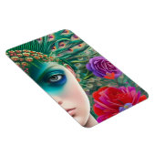 Feminine schoonheid Blauwgroen veren hoofdadres Magneet (Rechterzijde)