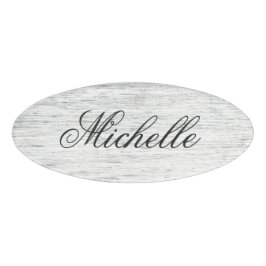 Feminine script met driftwood naambadge